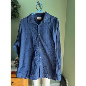 Penguin by Munsing Wear Long Sleeve Blue w/ White Dots Button Down Shirt 36/37